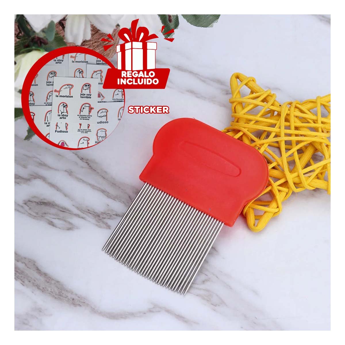 APLICADOR COMPACTO ROJO PARA PIOJOS Y LIENDRES FACIL DE USAR EN HOGAR Y+REGALO STICKER - 1