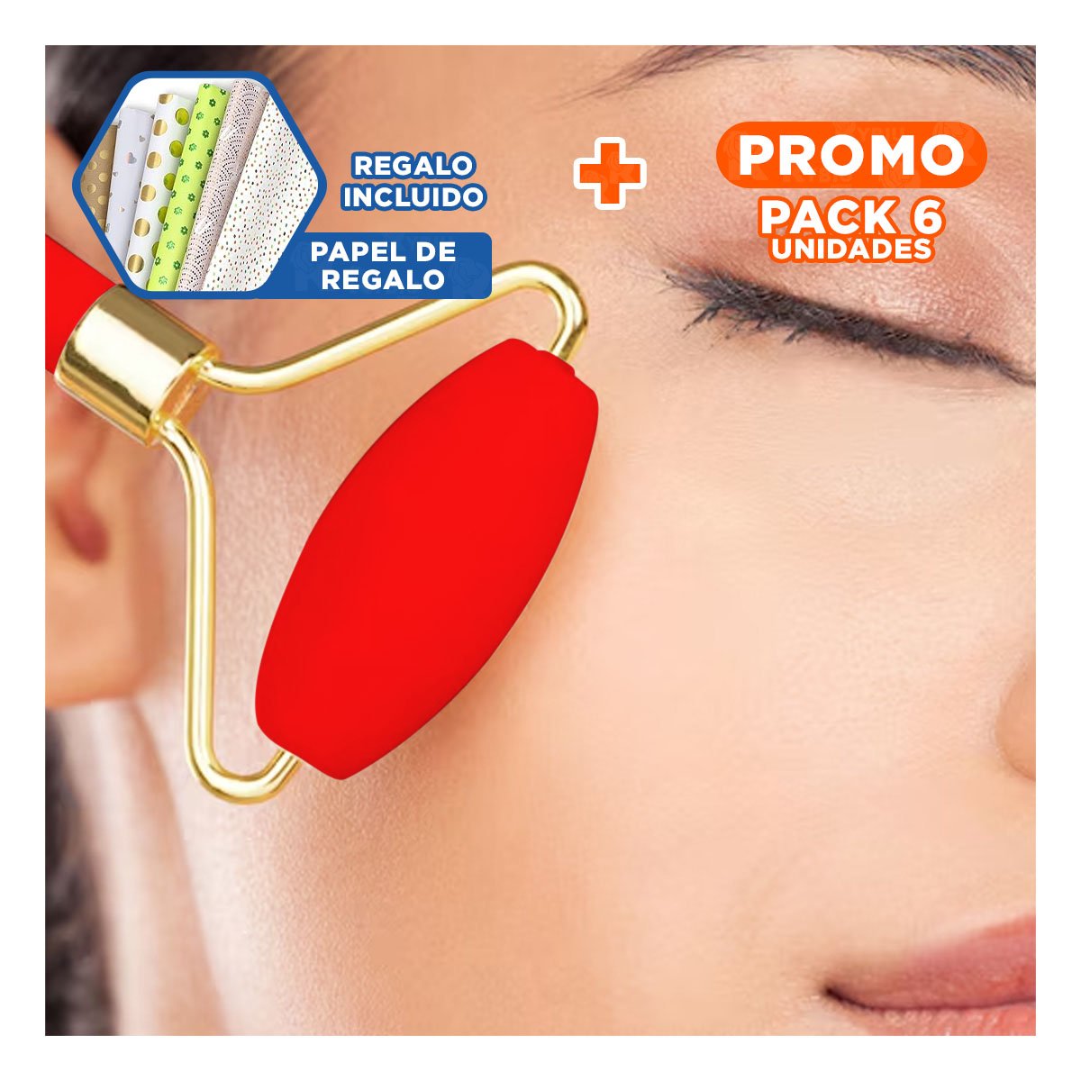 PACK6 REJUVENECEDOR PORTATIL DE PLASTICO ROJO PARA LIMPIEZA Y RELAX DIARIO Y+PAPEL REGALO - 1