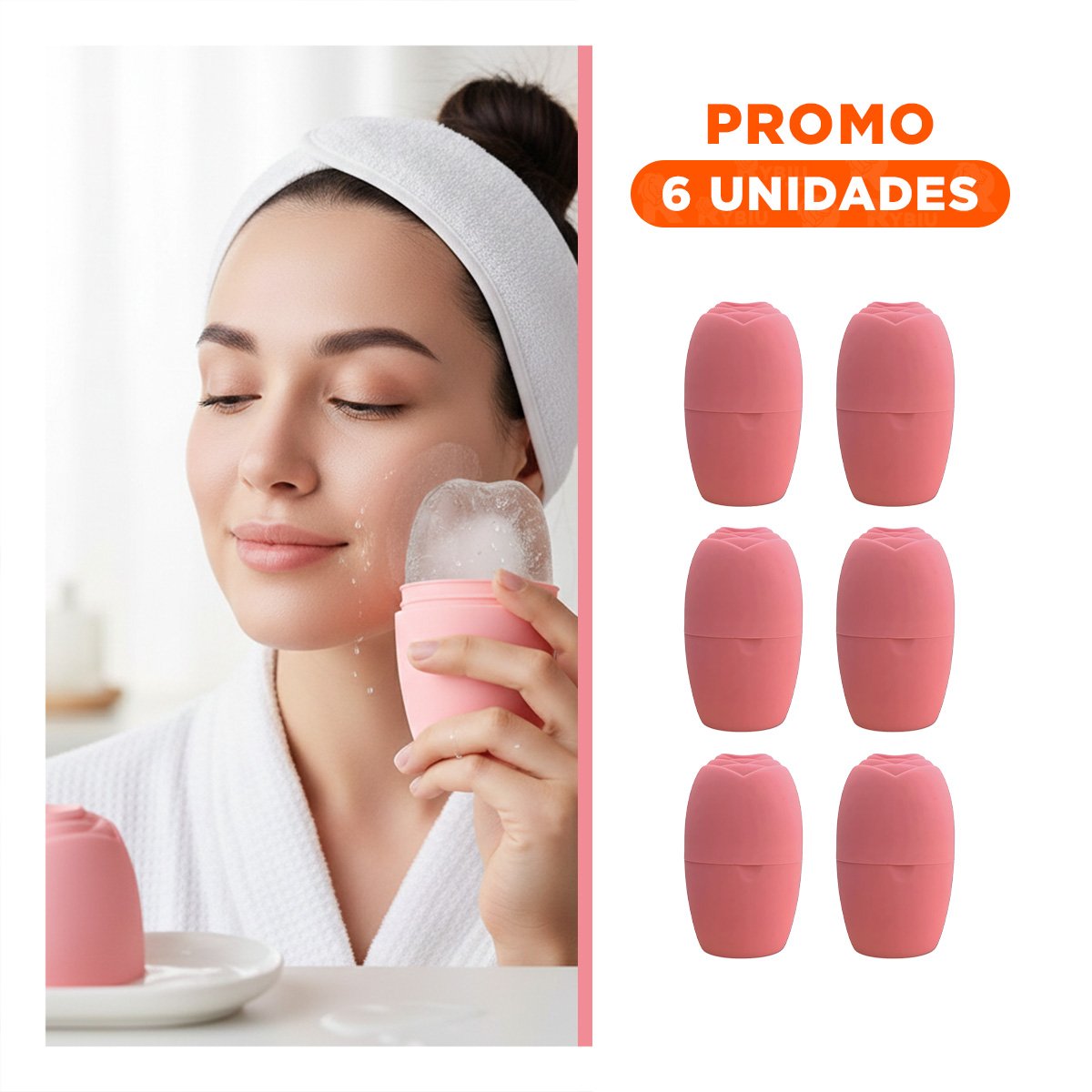 PACK6 EXPOSITOR PARA RODILLO FACIAL CORAL MODERNO Y PEQUENO PARA GUARDAR ACCESORIOS - 1