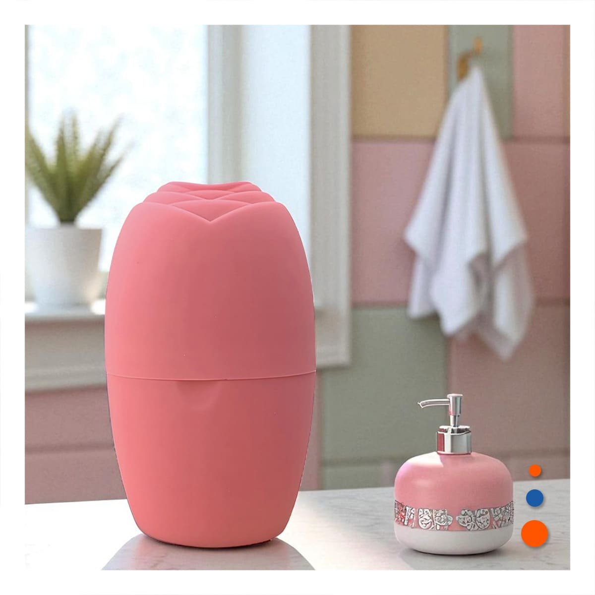 PACK6 EXPOSITOR PARA RODILLO FACIAL CORAL MODERNO Y PEQUENO PARA GUARDAR ACCESORIOS - 5