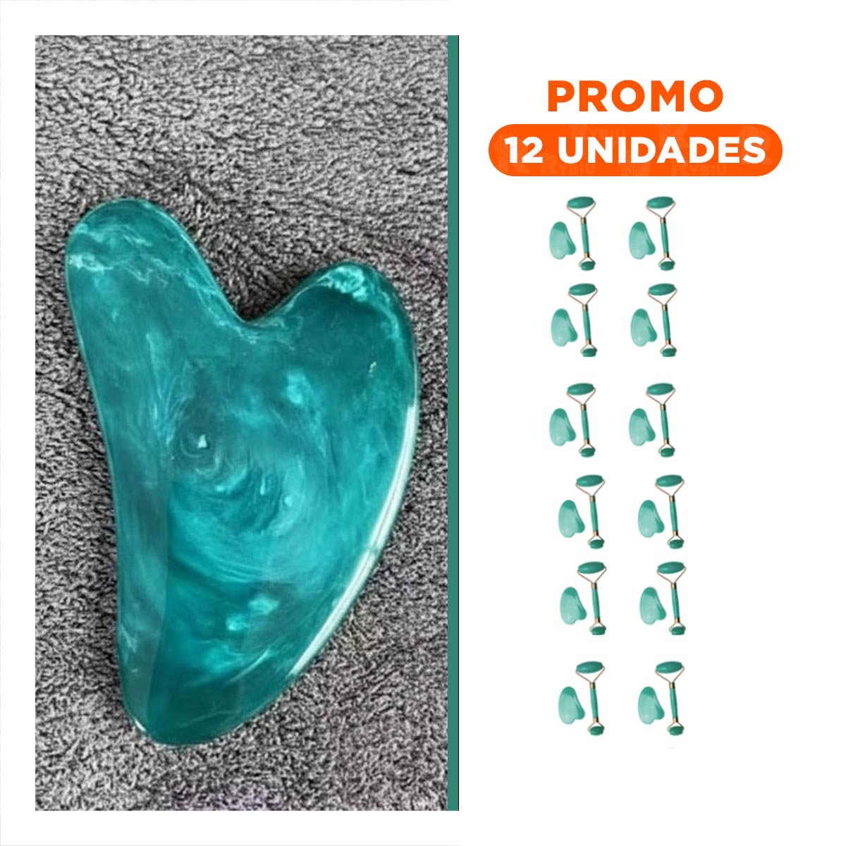 PACK12 EQUIPO FACIAL SET DE 2 VERDE AGUA DE PLASTICO PARA CIRCULACION Y+REGALO STICKER - 1
