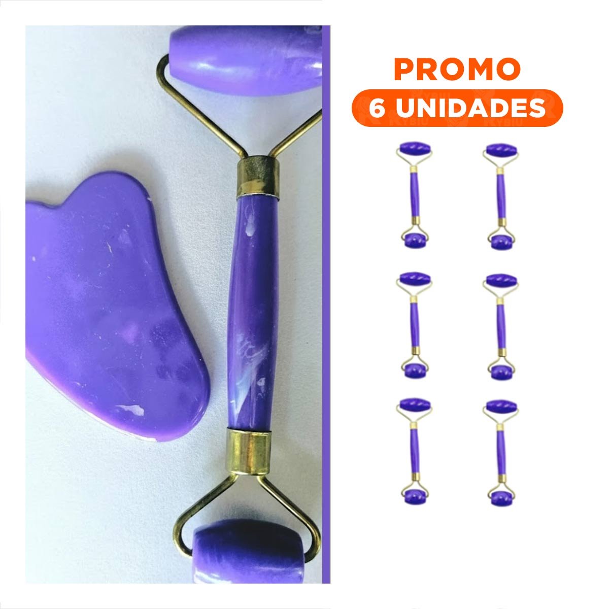 PACK6 TRATAMIENTO FACIAL SET DE 2 MORADO DE PLASTICO PARA ESTIMULAR CIRCULACION Y RELAX - 1