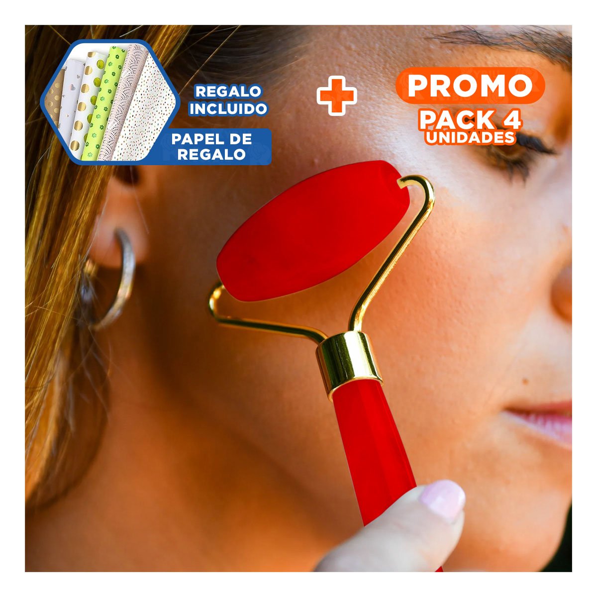 PACK4 ESTIMULADOR LIGERO DE PLASTICO ROJO PARA PIEL SUAVE Y RELAX DIARIO Y+PAPEL REGALO - 1