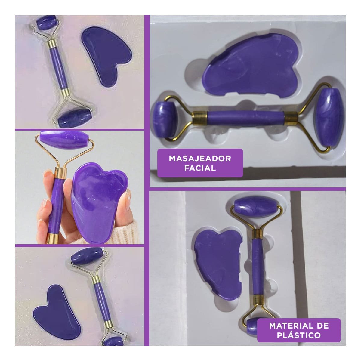 HERRAMIENTA FACIAL SET DE 2 MORADO DE PLASTICO QUE MEJORA APARIENCIA Y CONFORT Y+POST IT - 1
