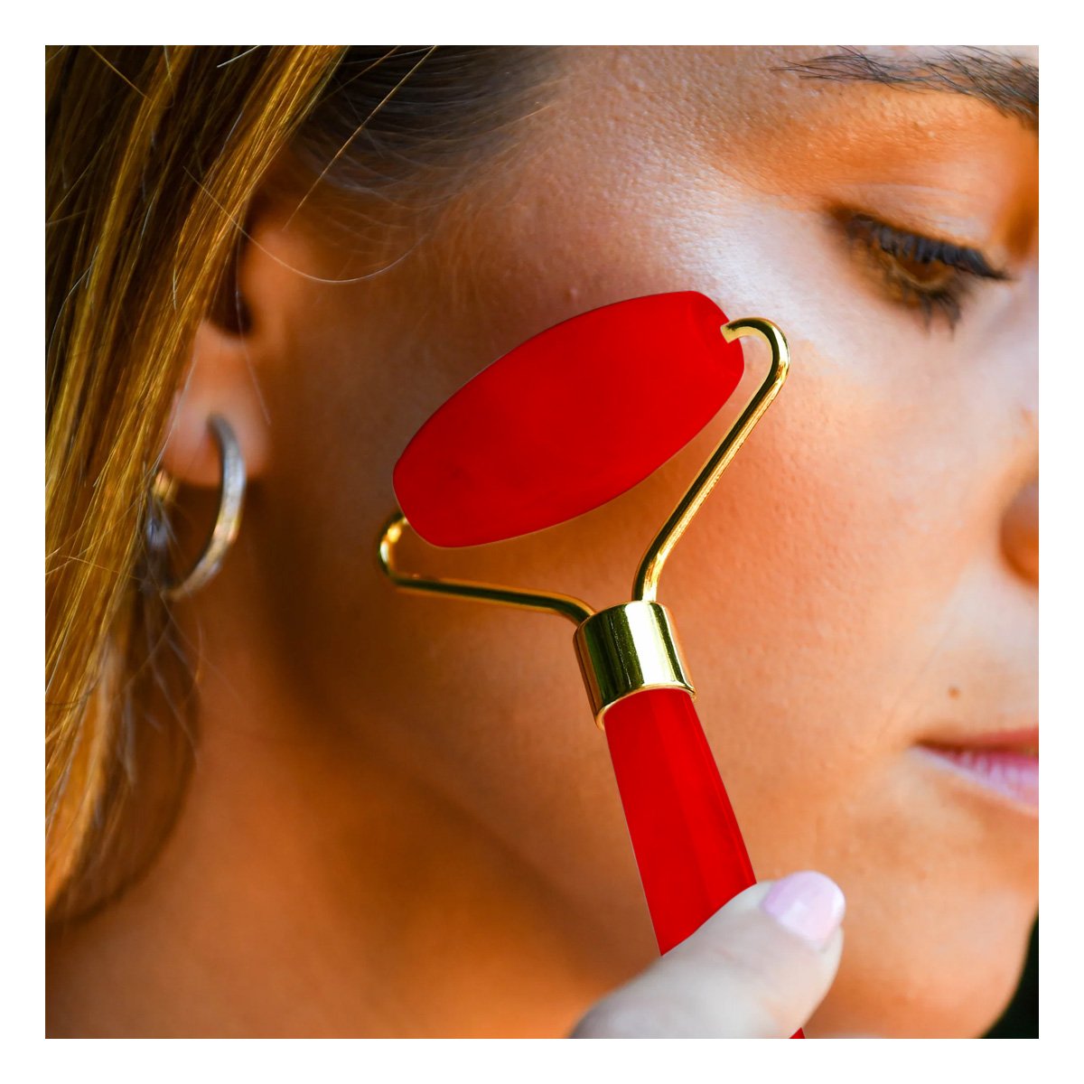 PACK4 REJUVENECEDOR FACIAL DE PLASTICO ROJO PARA MASAJE Y ESTIMULACION DIARIA Y+REGALO STICKER - 5