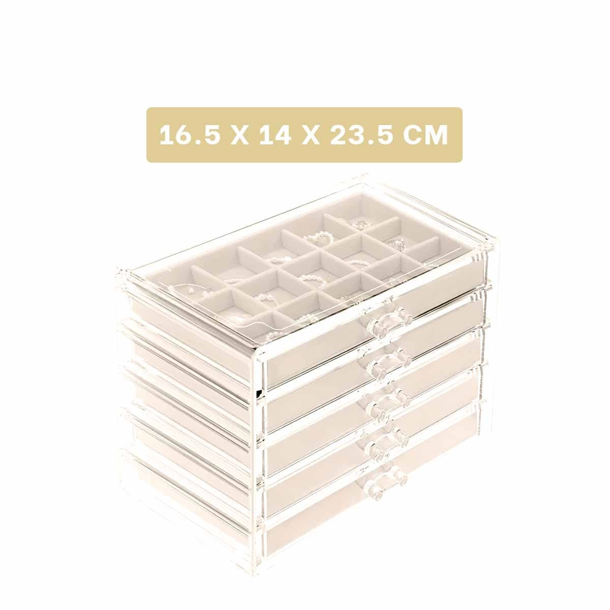 PACK4 EXHIBIDOR 5 NIVELES BEIGE TERCIOPELO Y ACRILICO SUAVE Y SEGURO Y+PAPEL REGALO - 4