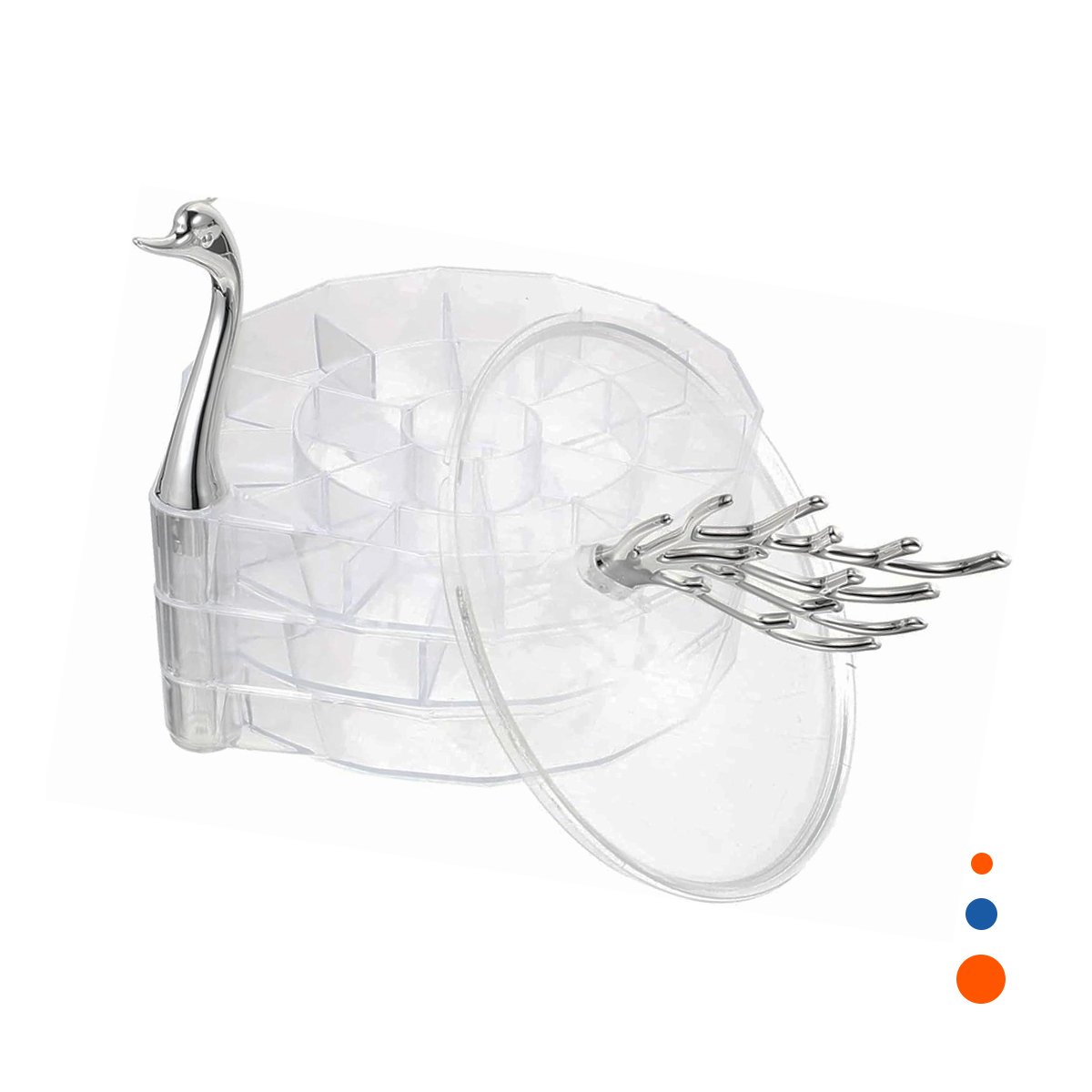 CAJA ACRILICO 3 NIVELES TRANSPARENTE COMPACTO PARA MESAS PEQUEÑAS O TOCADORES Y+REGALO STICKER - 3