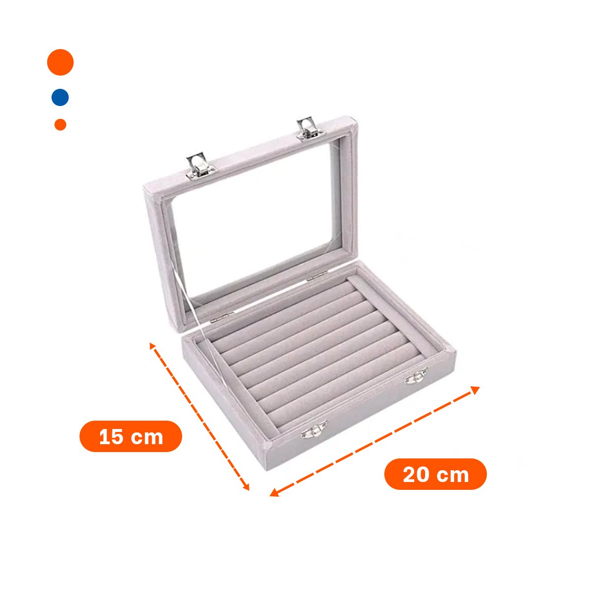 CAJA FUNCIONAL DE 7 RANURAS PARA ANILLOS PLOMO CON SEPARADORES AJUSTABLES Y+POST IT - 4