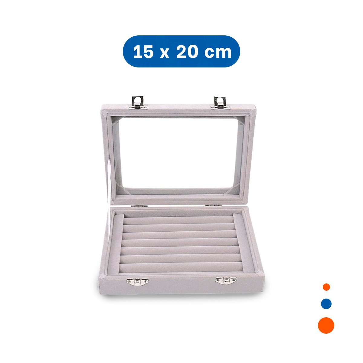 CAJA RESISTENTE DE 7 RANURAS PARA ANILLOS PLOMO CON TAPA TRANSPARENTE Y+LIGAS REGALO - 4