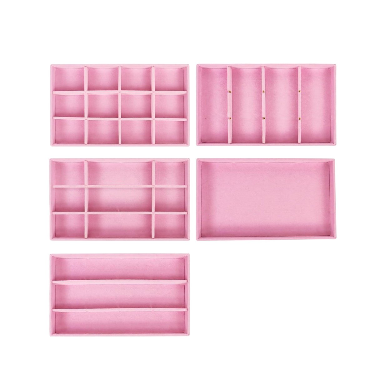 ORGANIZADOR 5 NIVELES ROSADO TERCIOPELO Y ACRILICO RESISTENTE Y COMODO Y+LIGAS REGALO - 3