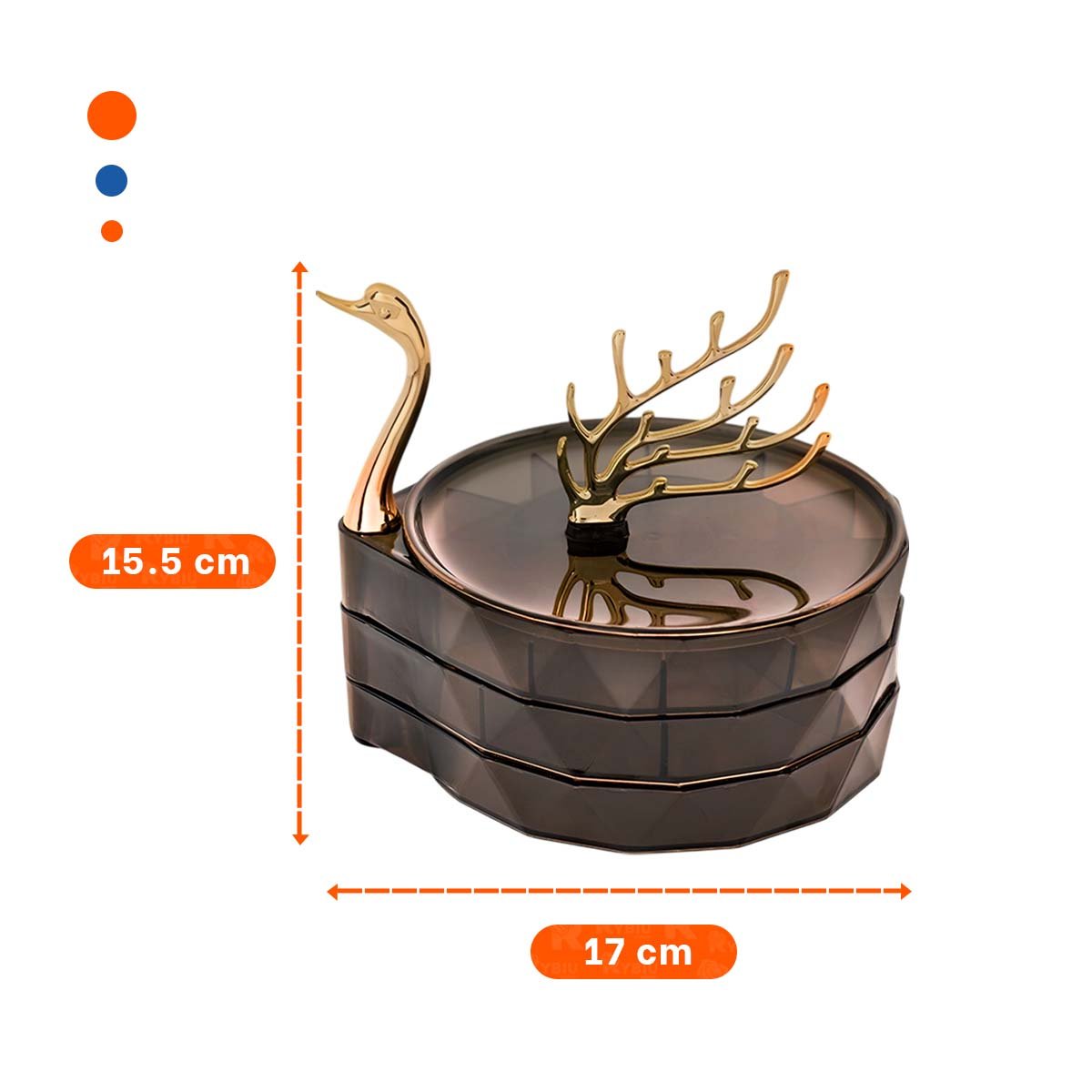 PACK4 CAJON 3 NIVELES MARRON TRANSPARENTE COMPACTO Y FUNCIONAL PARA ESCRITORIO - 4