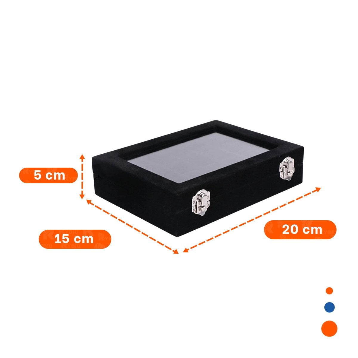 CAJA MODERNA DE 7 RANURAS PARA ANILLOS NEGRO CON INTERIOR SUAVE Y ACOLCHADO Y+REGALO STICKER - 4