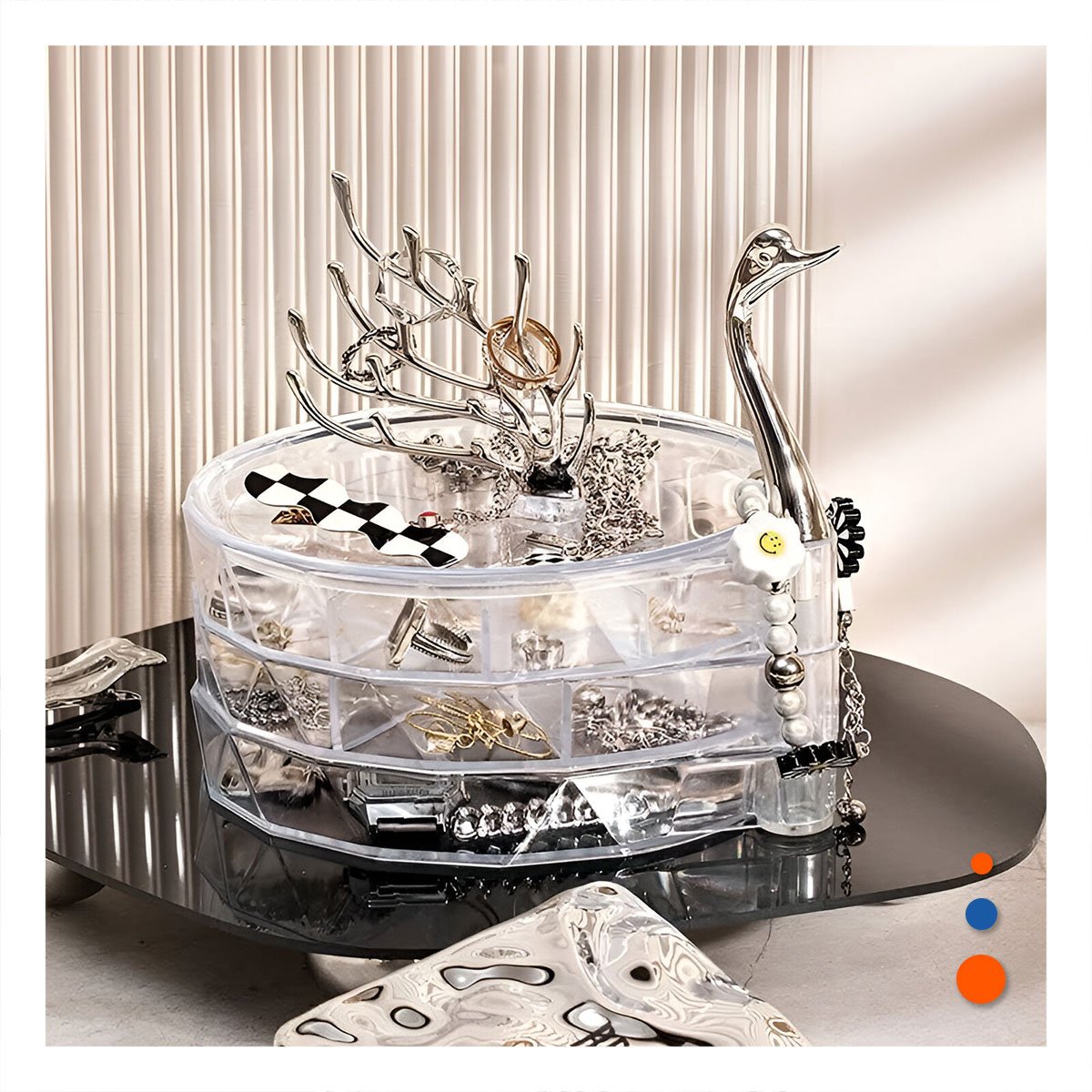 PACK12 REPISERO ACRILICO 3 NIVELES TRANSPARENTE ELEGANTE PARA GUARDAR JOYAS Y+PAPEL REGALO - 5