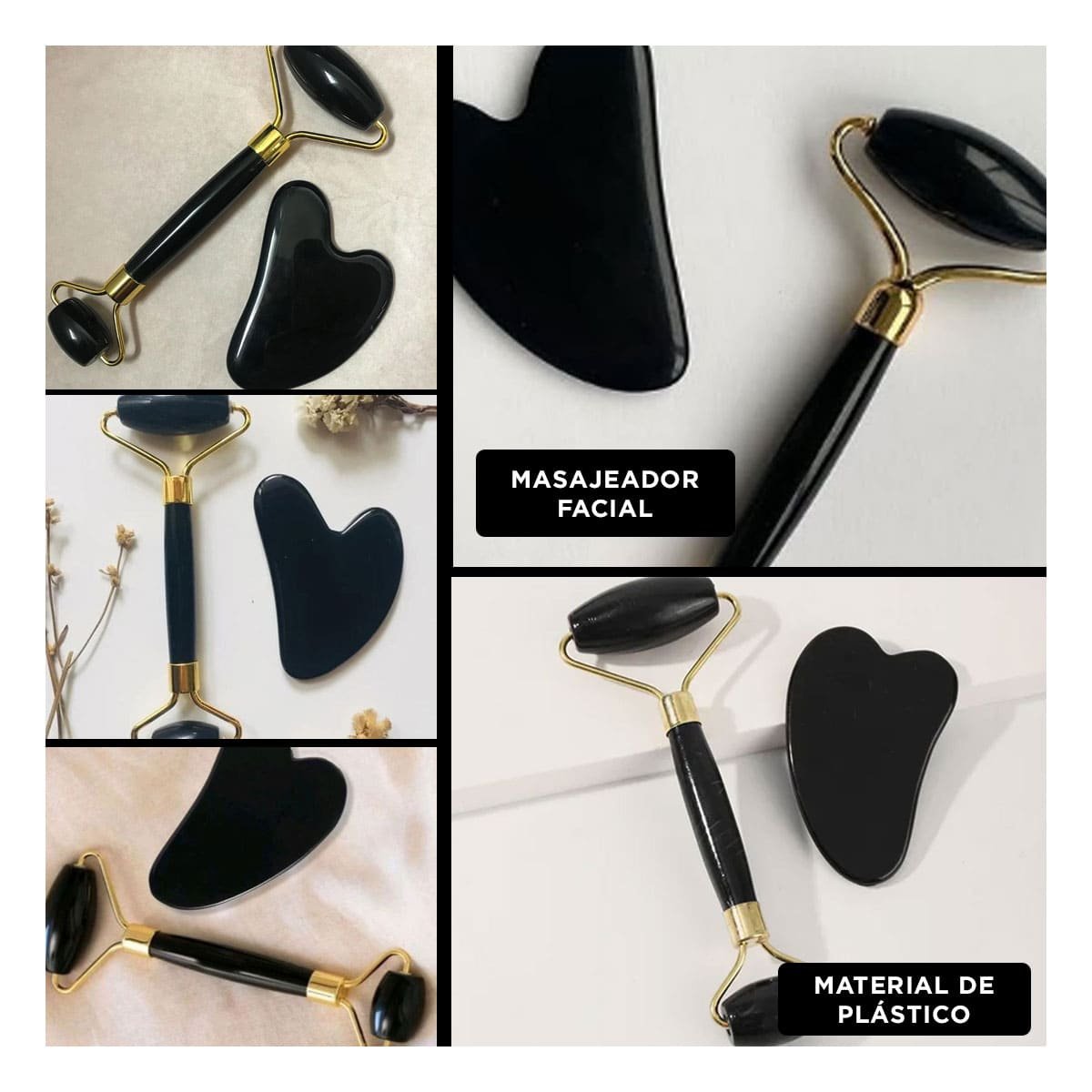 PACK4 TRATAMIENTO FACIAL SET DE 2 NEGRO DE PLASTICO QUE RELAJA MUSCULOS Y+REGALO STICKER - 2