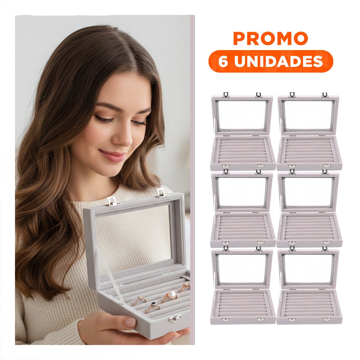 PACK6 BANDEJA RESISTENTE DE 7 RANURAS PARA ANILLOS PLOMO CON ACABADO PREMIUM - 1