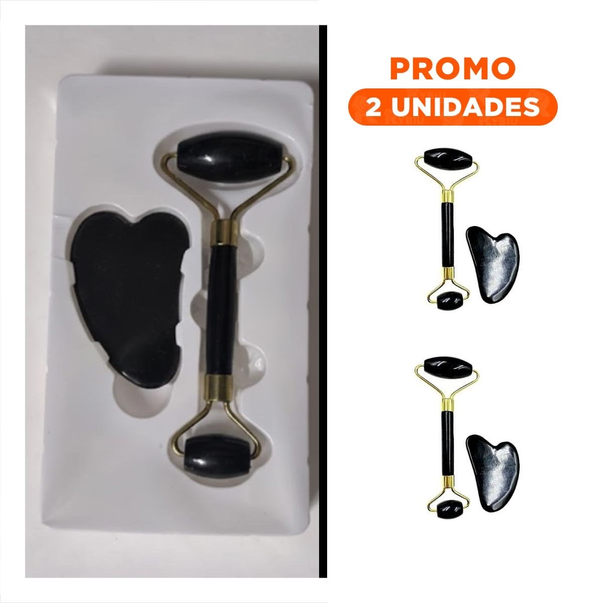 PACK2 ESTIMULADOR FACIAL SET DE 2 NEGRO DE PLASTICO FACIL DE USAR Y MANTENER LIMPIO - 1