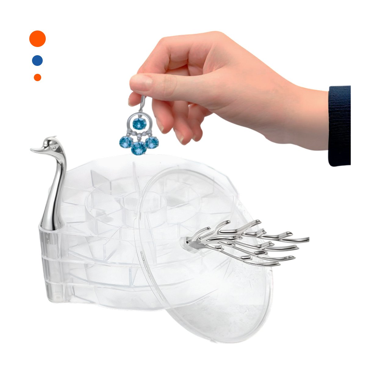 CAJA ACRILICO 3 NIVELES TRANSPARENTE CON DISENIO SOFISTICADO QUE COMBINA Y+LIGAS REGALO - 3