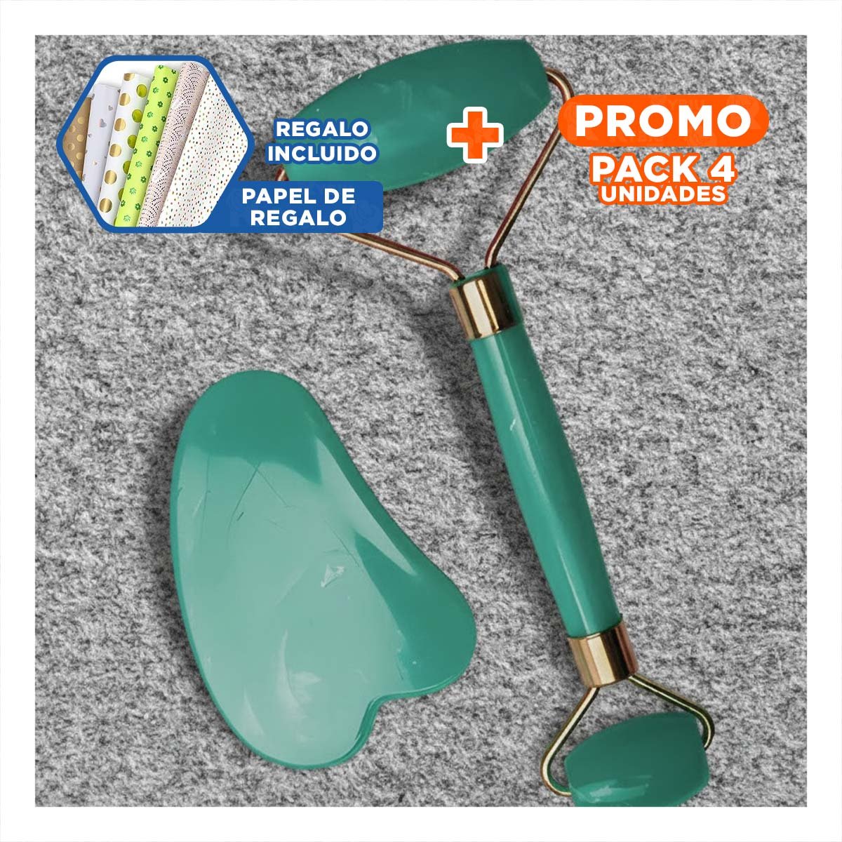 PACK4 KIT FACIAL SET DE 2 VERDE AGUA DE PLASTICO FACIL DE USAR Y MANTENER LIMPIO Y+PAPEL REGALO - 1