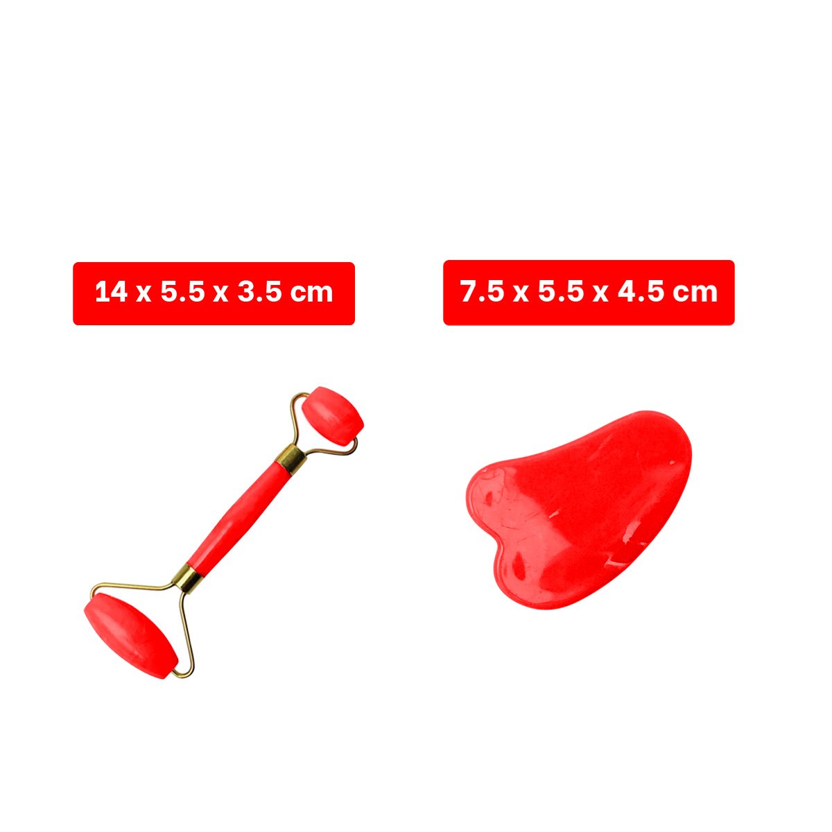 PACK2 ESTIMULADOR COMPACTO DE PLASTICO ROJO PARA MASAJE Y BIENESTAR FACIAL Y+PAPEL REGALO - 4