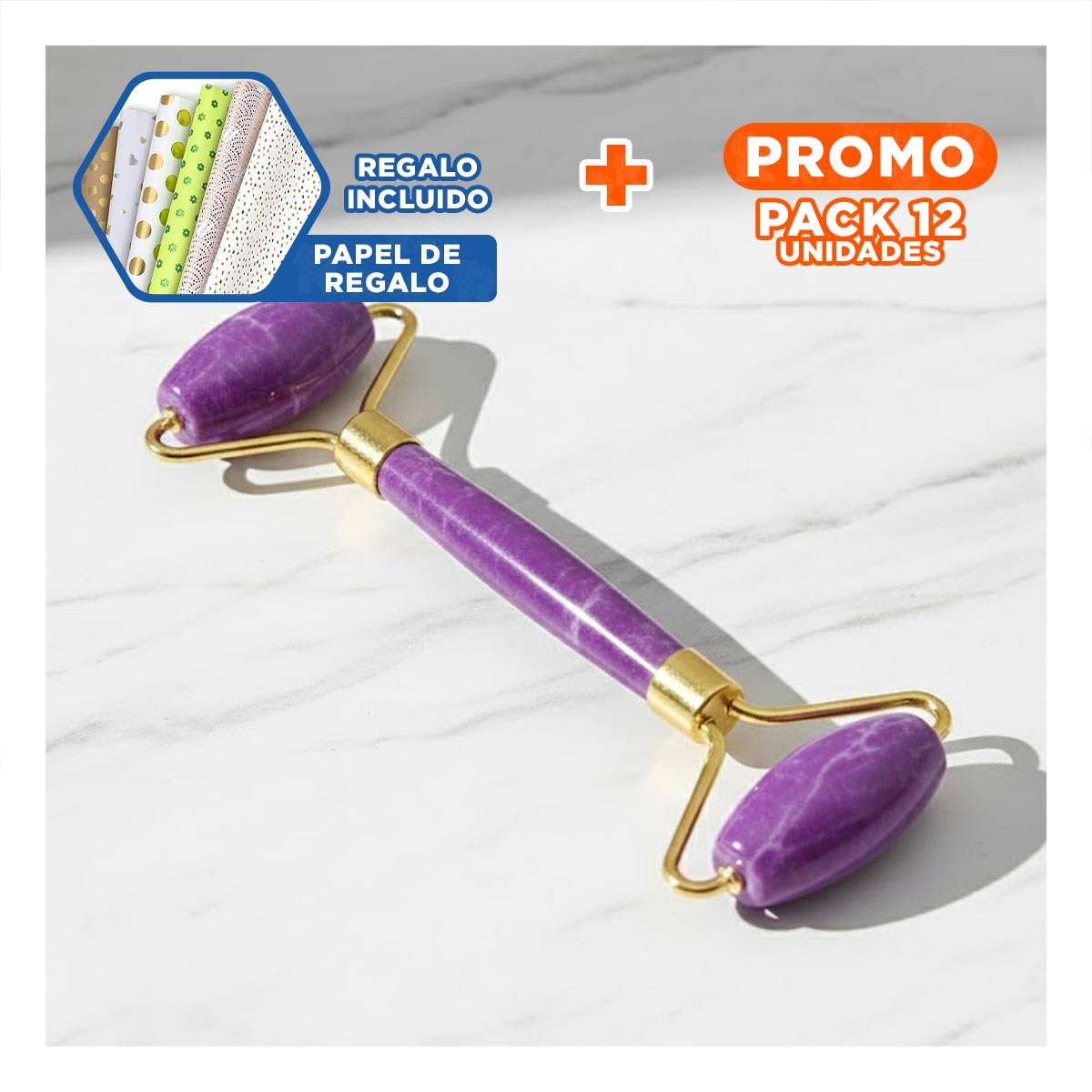 PACK12 REAFIRMADOR FACIAL SET DE 2 MORADO DE PLASTICO QUE MEJORA APARIENCIA Y+PAPEL REGALO - 1