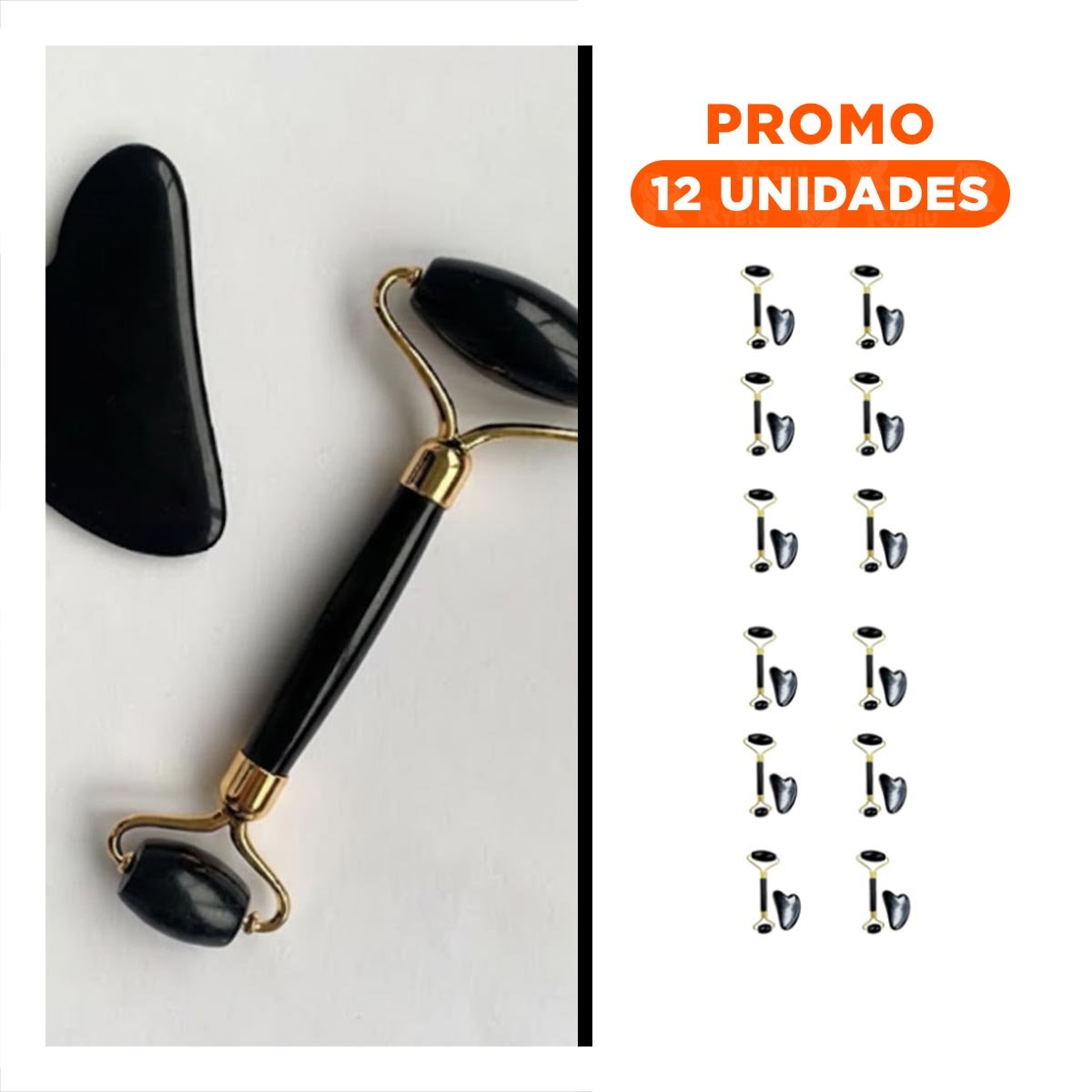 PACK12 REAFIRMADOR FACIAL SET DE 2 NEGRO DE PLASTICO PARA CIRCULACION Y+REGALO STICKER - 1