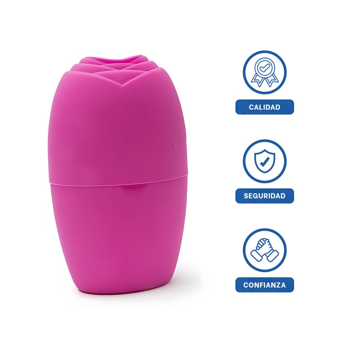 CONTENEDOR PARA RODILLO FACIAL DE HIELO FUCSIA ELEGANTE Y MODERNO PARA GUARDAR ACCESORIOS - 3