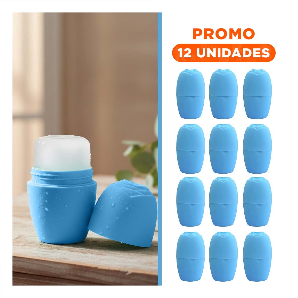 PACK12 PORTA RODILLO FACIAL CELESTE PEQUENO Y MODERNO PARA GUARDAR ACCESORIOS Y+REGALO STICKER - 1