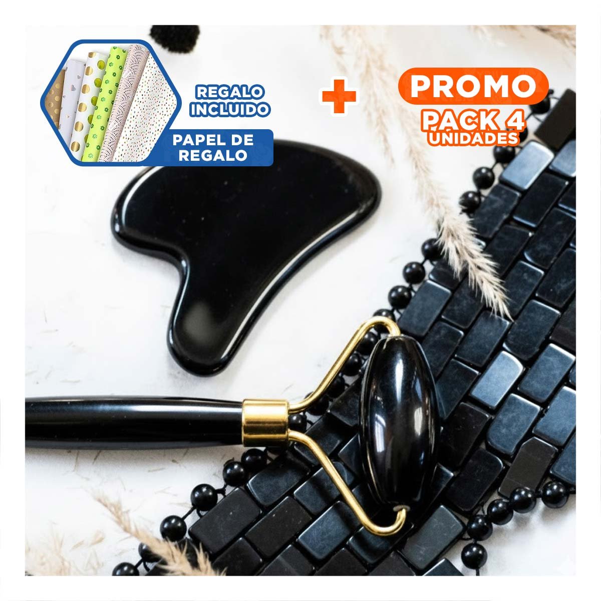 PACK4 TRATAMIENTO FACIAL SET DE 2 NEGRO DE PLASTICO FACIL DE USAR Y MANTENER Y+PAPEL REGALO - 1
