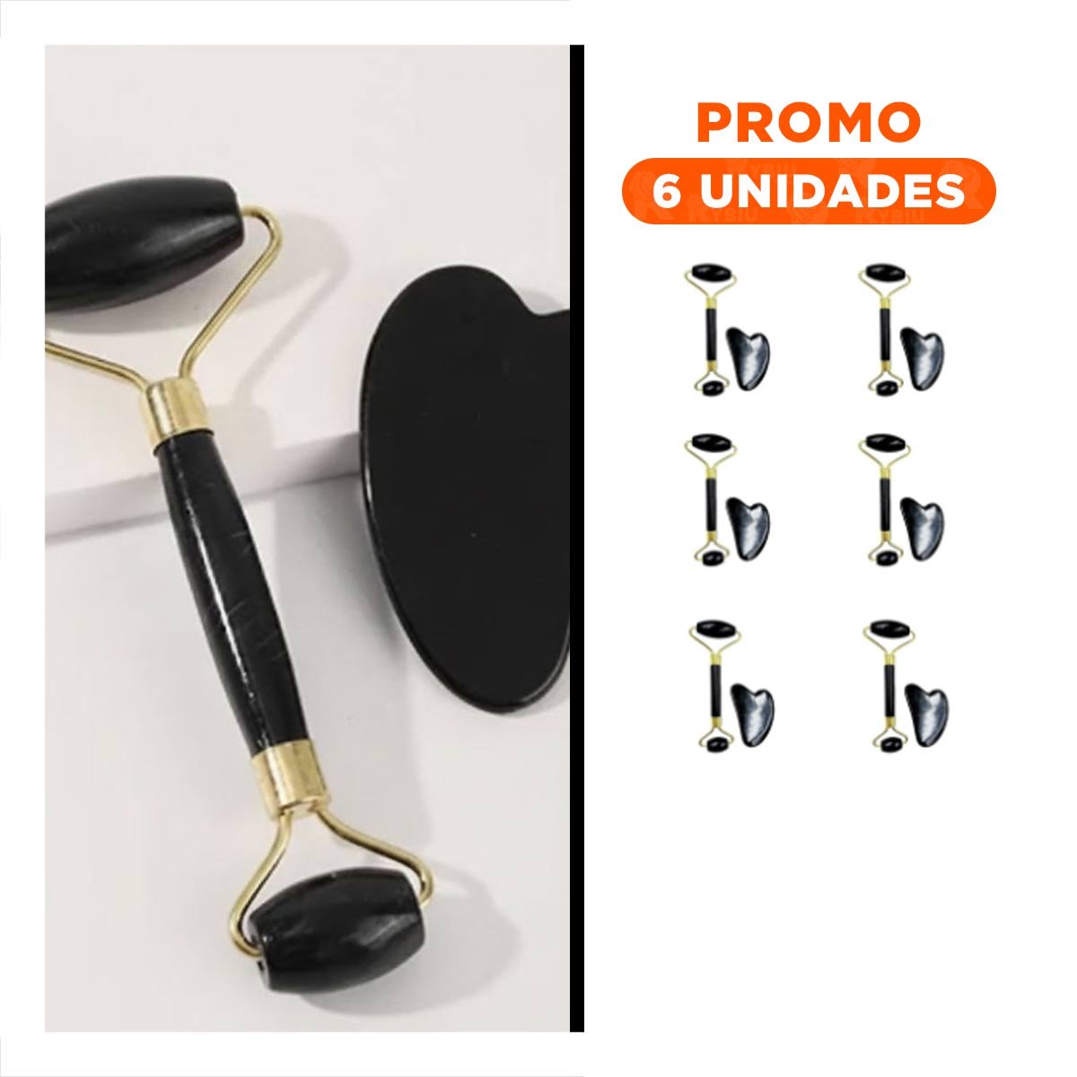 PACK6 TRATAMIENTO FACIAL SET DE 2 NEGRO DE PLASTICO PARA ESTIMULAR CIRCULACION Y RELAX - 1