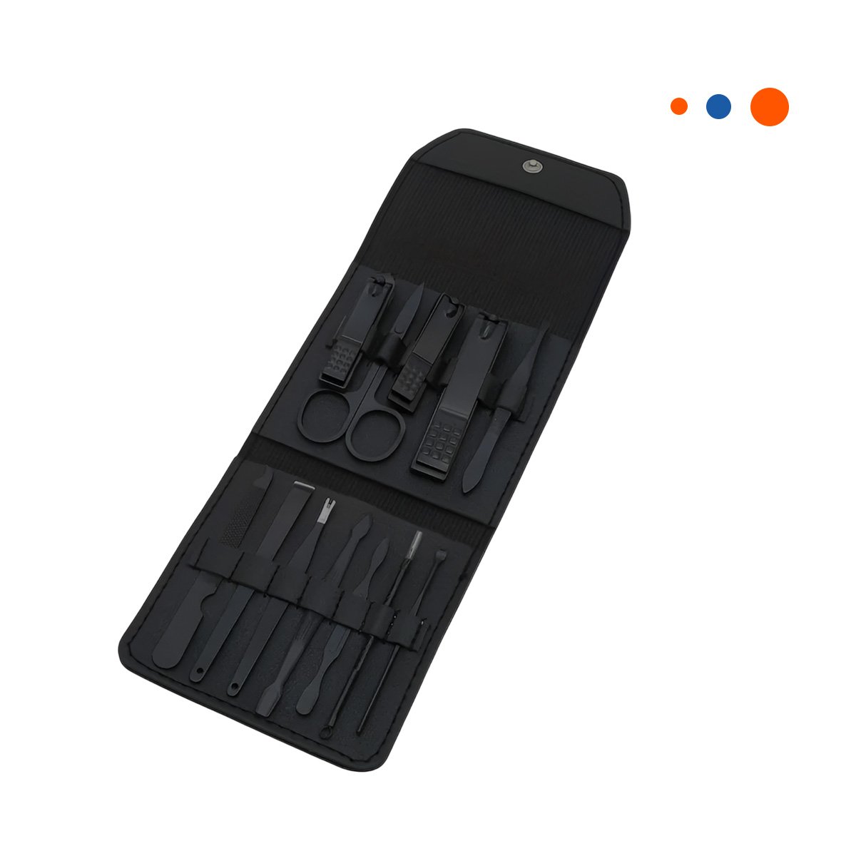 PACK4 KIT MODERNO 12 PIEZAS MANICURE Y PEDICURE NEGRO RESISTENTE Y FUNCIONAL Y+PAPEL REGALO - 3