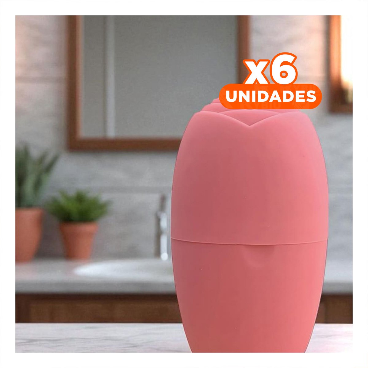 PACK6 PORTA RODILLO FACIAL CORAL ELEGANTE Y COMPACTO PARA MASAJES DIARIOS Y+REGALO STICKER - 1