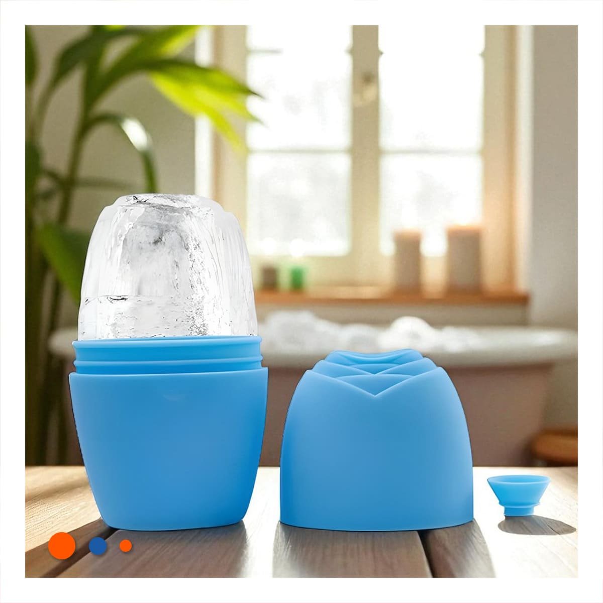 PACK12 PORTA RODILLO FACIAL CELESTE MODERNO Y FUNCIONAL PARA MANTENER FRIO - 2