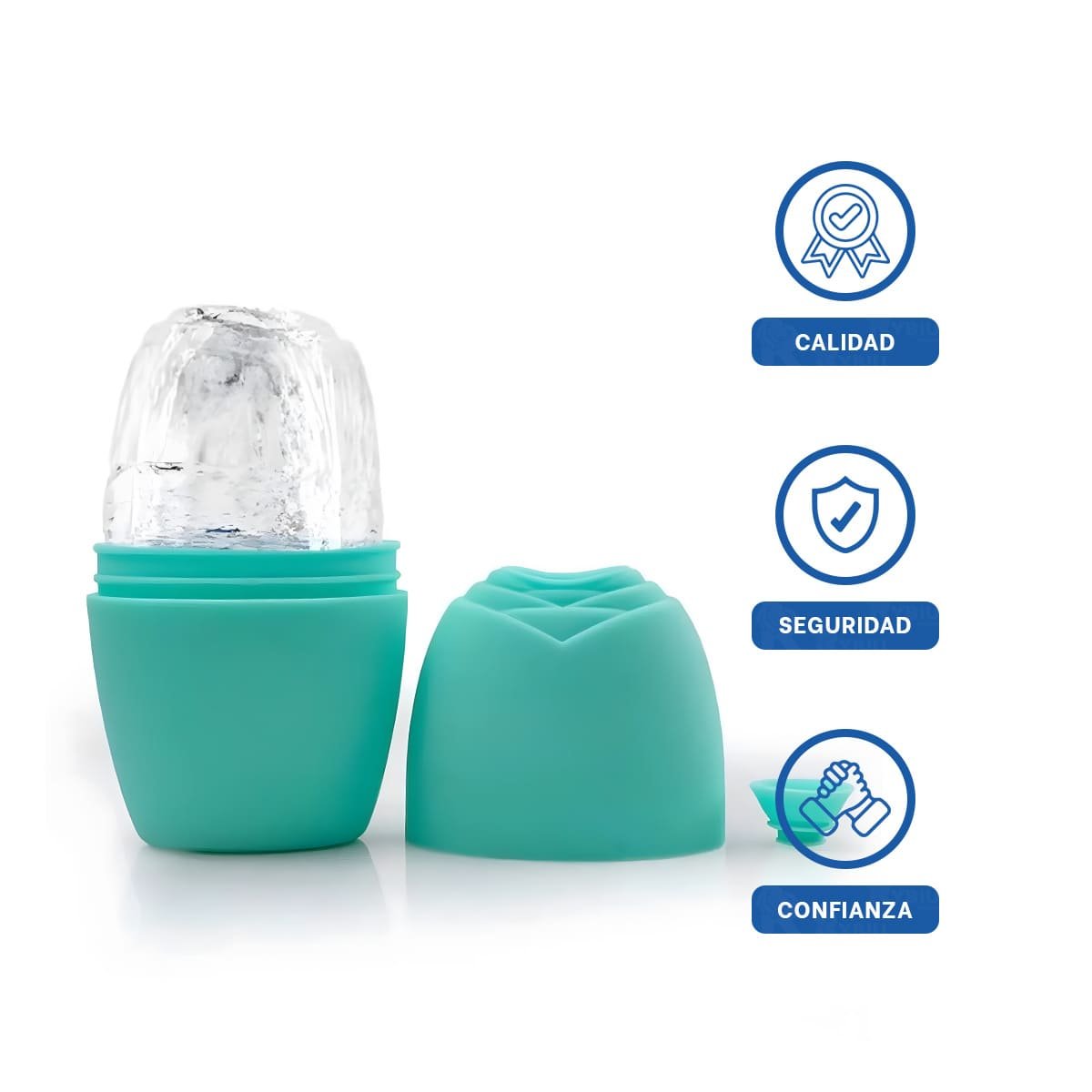 CONTENEDOR PARA RODILLO FACIAL VERDE AGUA ELEGANTE Y MODERNO PARA GUARDAR ACCESORIOS - 3