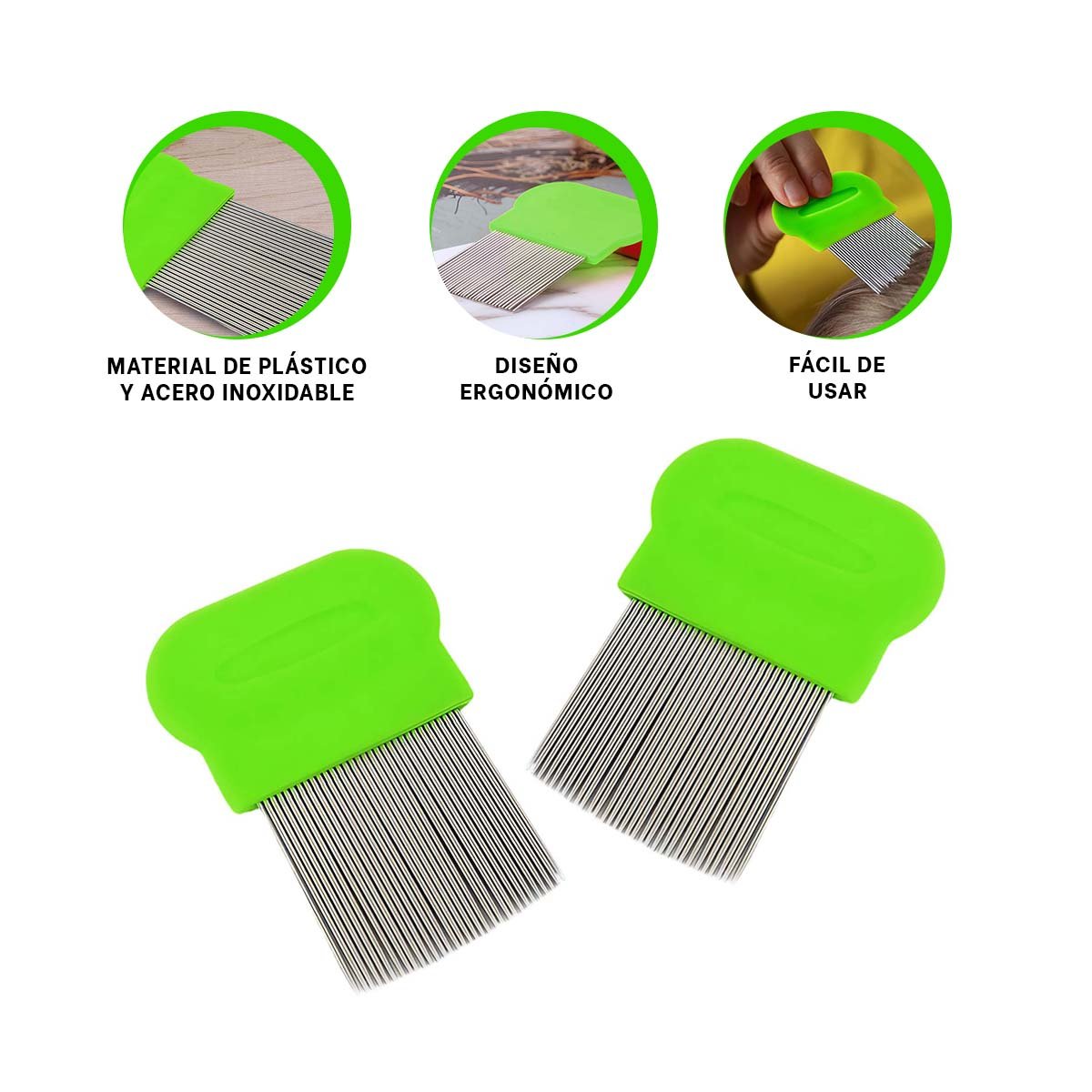 APLICADOR VERDE PARA PIOJOS Y LIENDRES RESISTENTE Y PRACTICO EN CASA - 3