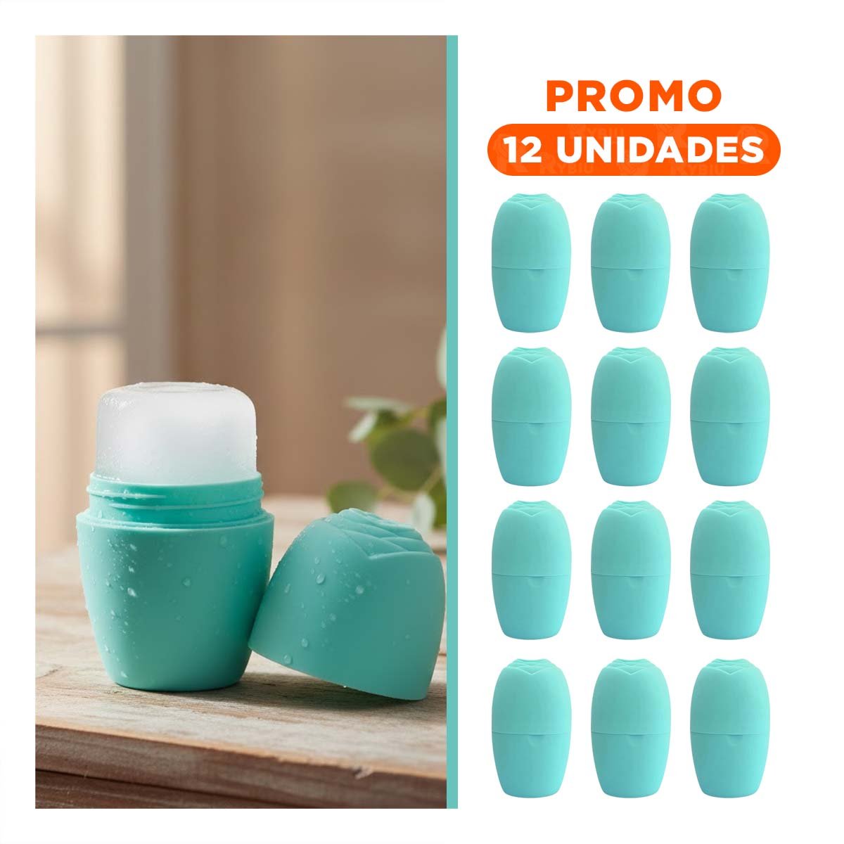 PACK12 PORTA RODILLO FACIAL VERDE AGUA PEQUENO Y MODERNO PARA ACCESORIOS Y+REGALO STICKER - 1