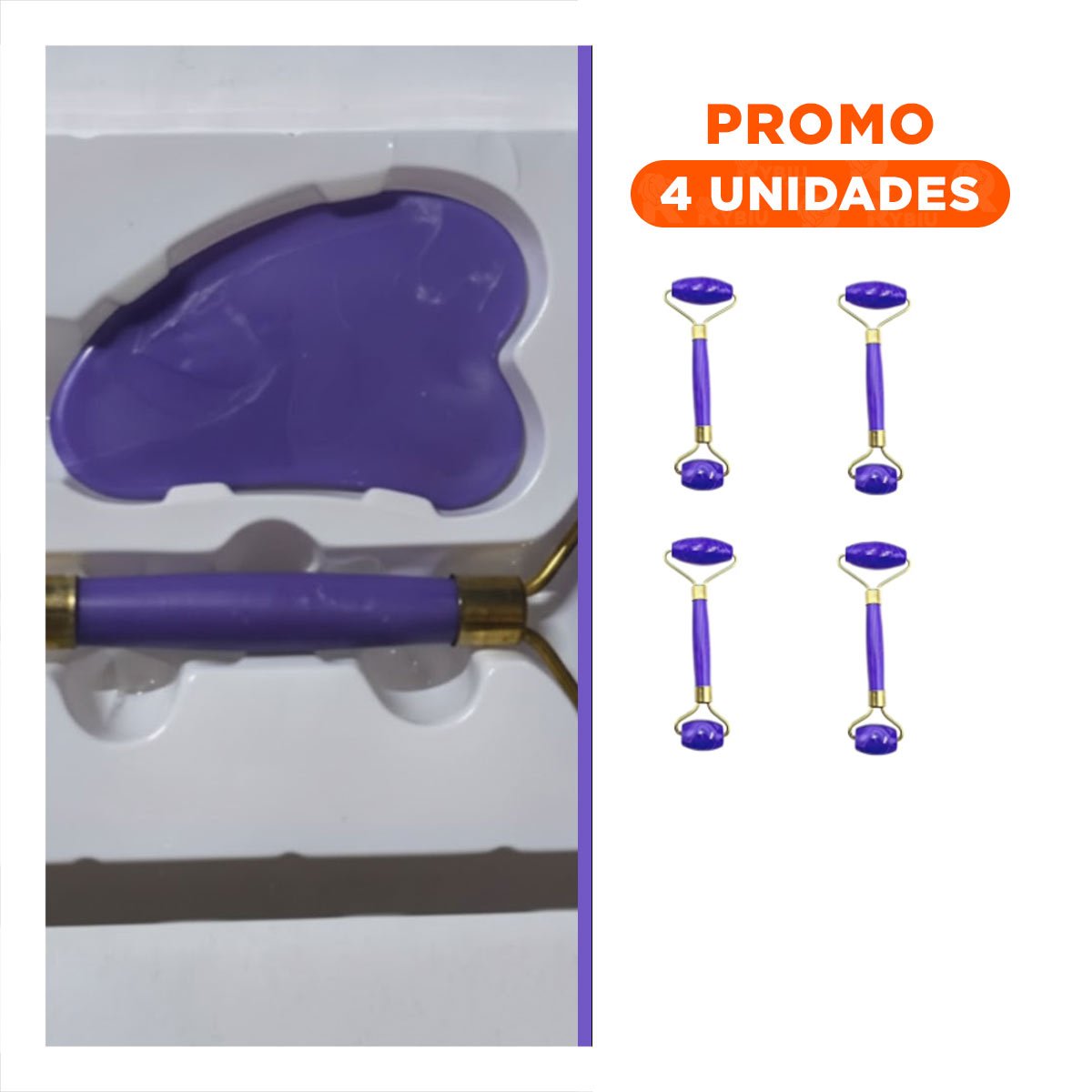 PACK4 TRATAMIENTO FACIAL SET DE 2 MORADO DE PLASTICO QUE RELAJA MUSCULOS Y+REGALO STICKER - 1