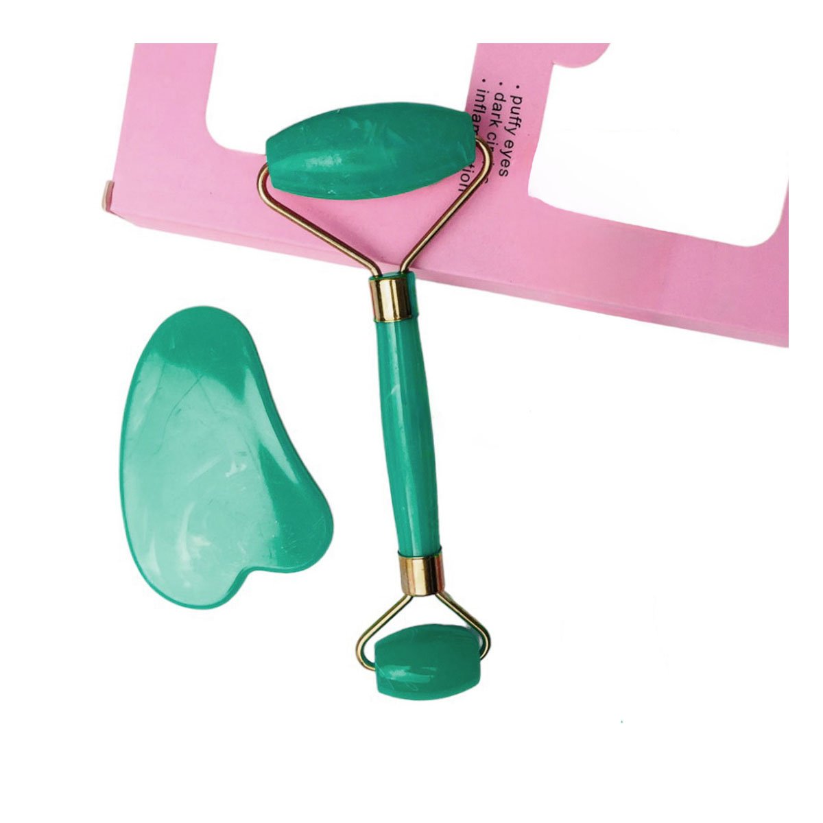PACK2 INSTRUMENTO FACIAL SET DE 2 VERDE AGUA DE PLASTICO QUE RELAJA MUSCULOS Y+REGALO STICKER - 2