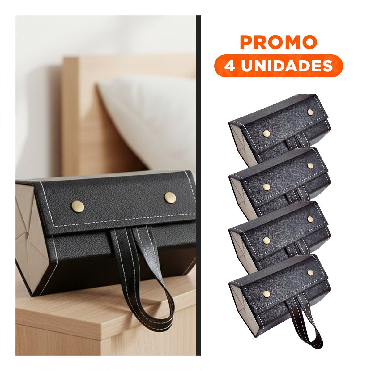 PACK4 COFRE FUNCIONAL DE LENTES NEGRO PENTAGONO CON INTERIOR PROTEGIDO Y+REGALO STICKER - 1