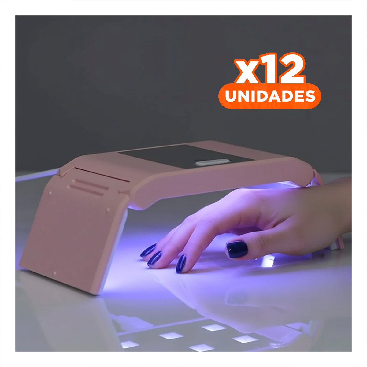 PACK12 LUMINARIA PARA UÑAS PORTATIL ROSADO COMPACTA Y FUNCIONAL PARA MANI PEDICURE - 1