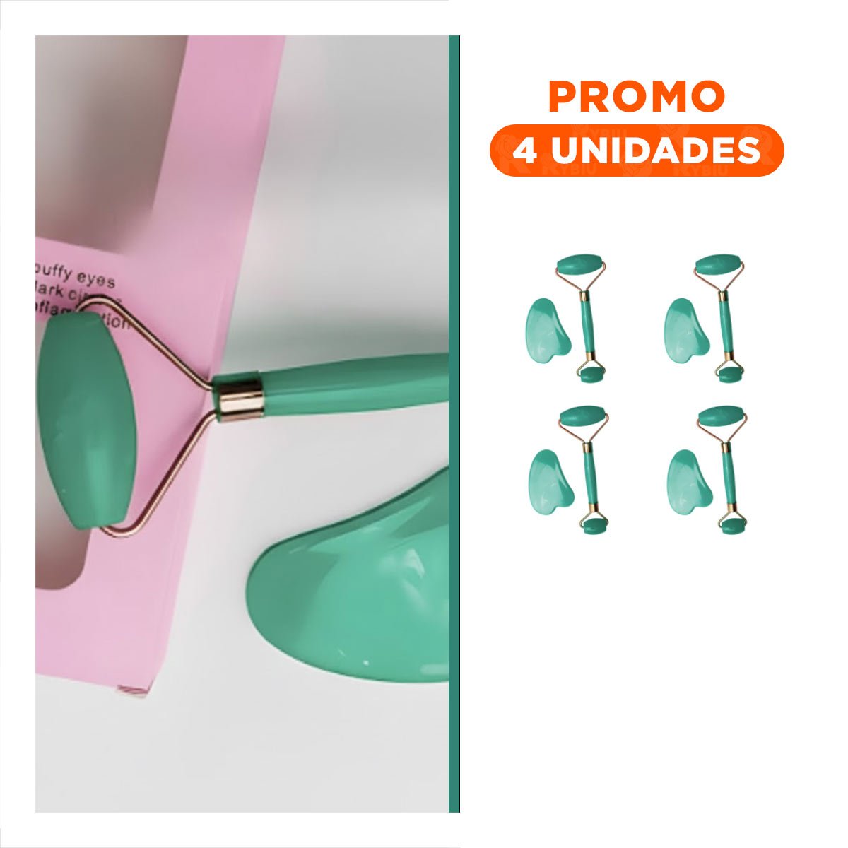 PACK4 KIT FACIAL SET DE 2 VERDE AGUA DE PLASTICO QUE MEJORA APARIENCIA Y+REGALO STICKER - 1