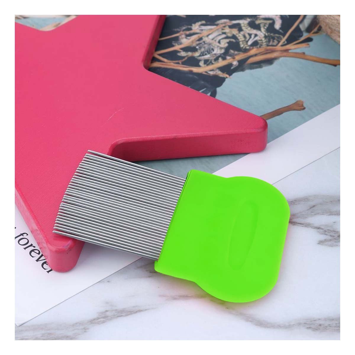 PACK12 PEINETA CLASICA VERDE PARA PIOJOS Y LIENDRES COMODA Y DURADERA Y+REGALO STICKER - 3