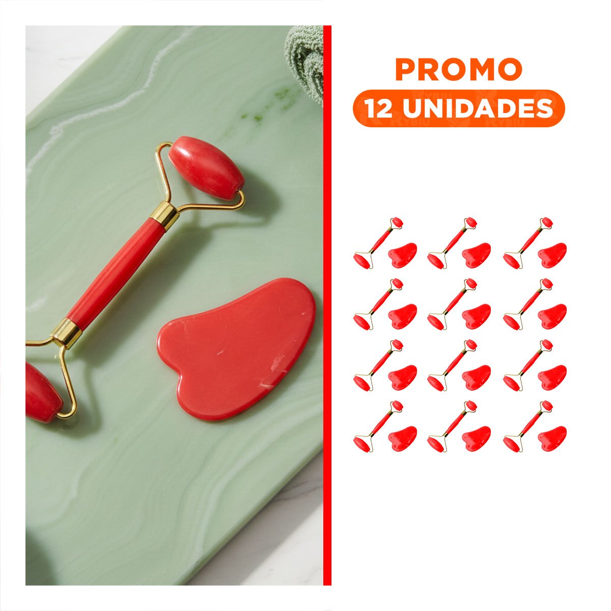 PACK12 REPARADOR COMPACTO DE PLASTICO ROJO PARA CUIDADO Y BIENESTAR FACIAL Y+REGALO STICKER - 1