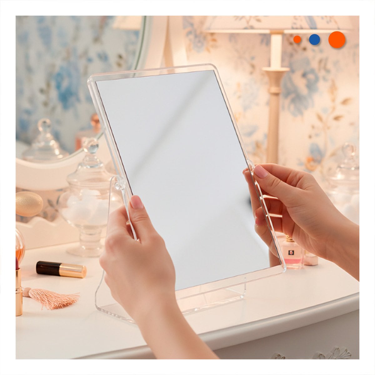 PACK6 REFLEJO RECTANGULAR DOBLE PARA DORMITORIO 18X15CM TRANSPARENTE Y+REGALO STICKER - 3