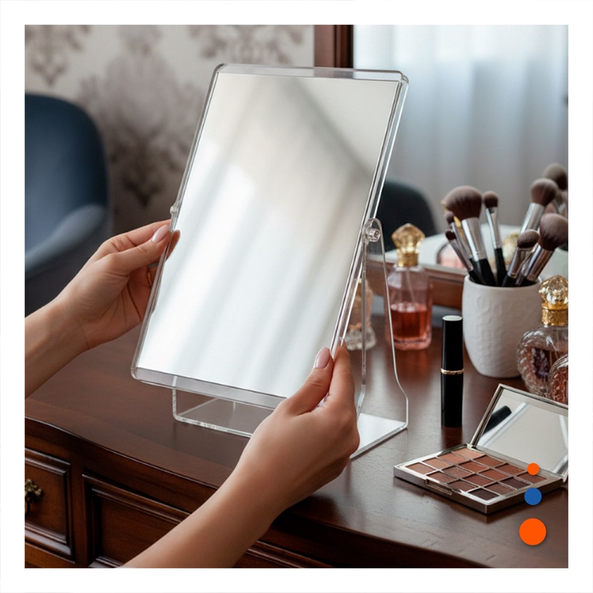 PACK6 REFLEJO RECTANGULAR DOBLE PARA DORMITORIO 18X15CM TRANSPARENTE Y+REGALO STICKER - 5