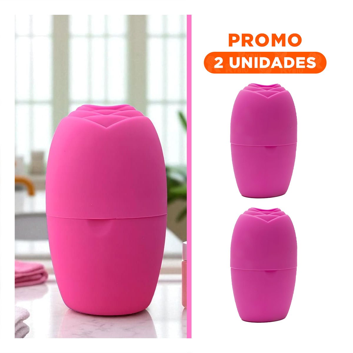 PACK2 CAJON PARA RODILLO FACIAL FUCSIA RESISTENTE Y COMPACTO PARA MANTENER FRIO - 1