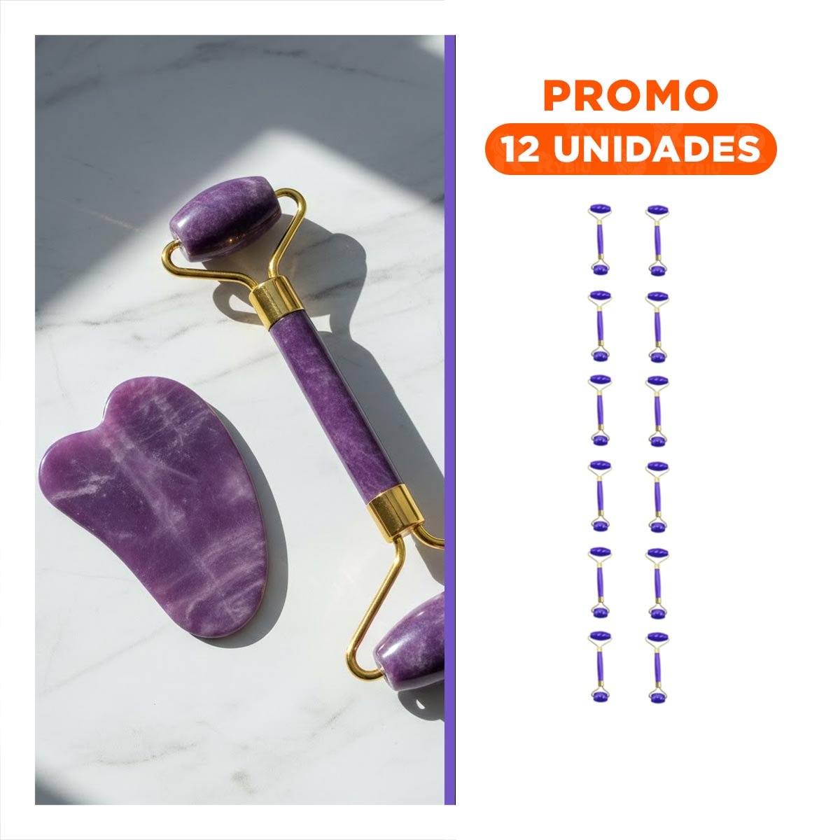 PACK12 REAFIRMADOR FACIAL SET DE 2 MORADO DE PLASTICO PARA CIRCULACION Y+REGALO STICKER - 1
