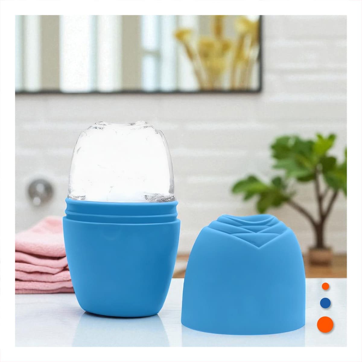 PACK4 EXPOSITOR PARA RODILLO FACIAL CELESTE ELEGANTE Y MODERNO PARA MASAJES - 5