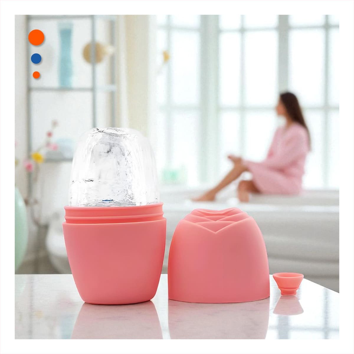 CONTENEDOR PARA RODILLO FACIAL CORAL ELEGANTE Y MODERNO PARA GUARDAR ACCESORIOS - 1