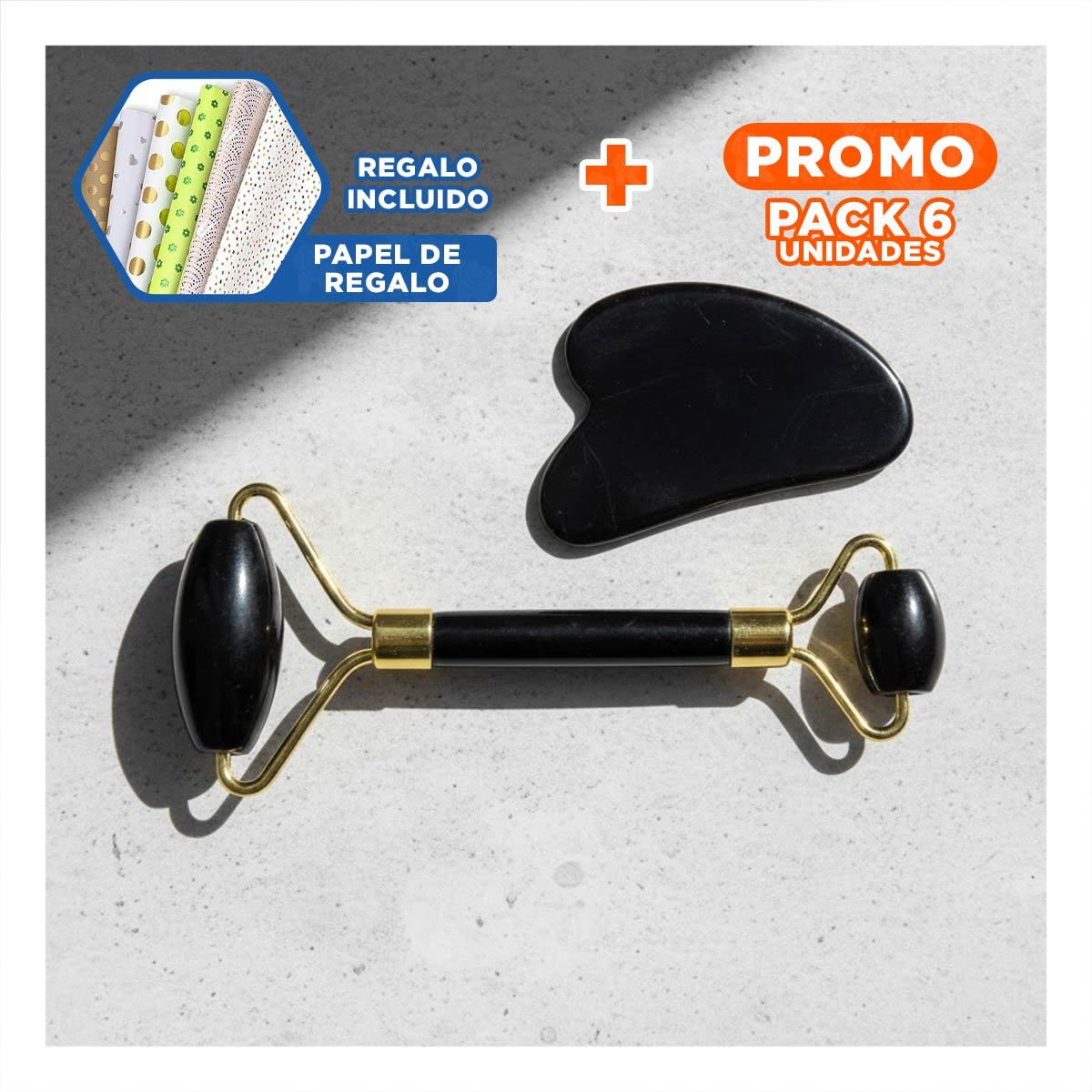 PACK6 TRATAMIENTO FACIAL SET DE 2 NEGRO DE PLASTICO QUE MEJORA APARIENCIA Y+PAPEL REGALO - 1