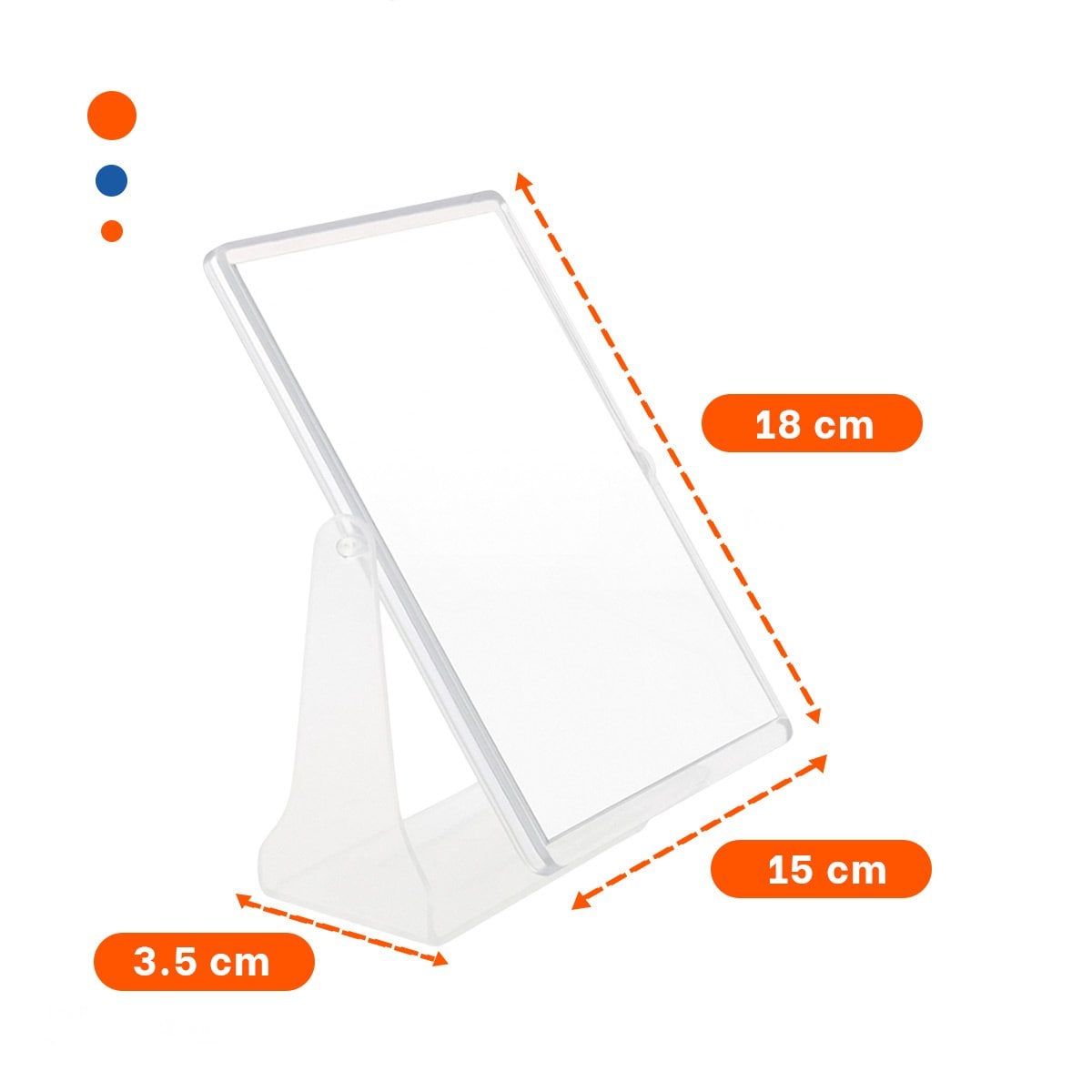 LUNA RECTANGULAR DOBLE PRACTICA 18X15CM TRANSPARENTE PARA TOCADOR - 4